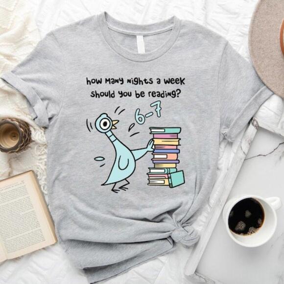 Other - Pigeon Reading Shirt, Book Lover Librarian Unisex T Shirt 165